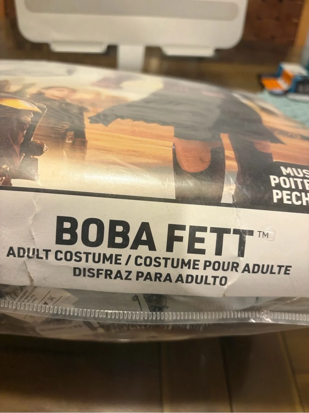 Star Wars Boba Fett - Adult XL  Halloween Costume w/ Mask  & Muscle Chest NWT